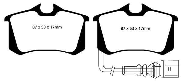 EBC Blackstuff Bremsbeläge DP1497 für VW Caddy 3 2KB, 2KJ, 2CB, 2CJ 1.9 TDI 4motion hinten