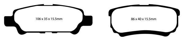 EBC Greenstuff 6000 Bremsbeläge DP61563 für Jeep Patriot  2.4 hinten