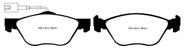 EBC Greenstuff 2000 Bremsbeläge DP21571 für Alfa Romeo 146 930 1.8i.e.16V Twin Spark vorne