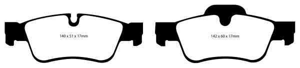 EBC Redstuff Bremsbeläge DP31593C für Mercedes-Benz M-Klasse W164 ML 300 CDI 4-matic hinten