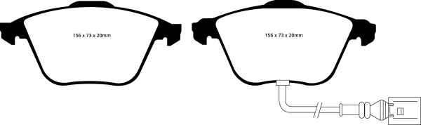 EBC Greenstuff 2000 Bremsbeläge DP21594 für Audi A3 Sportback 8PA 2.0 FSI vorne