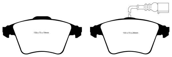 EBC Yellowstuff Bremsbeläge DP41935R für VW Touareg 7LA 2.5 R5 TDI vorne