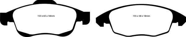 EBC Blackstuff Bremsbeläge DP1959 für Peugeot Partner Tepee  1.6 VTi vorne