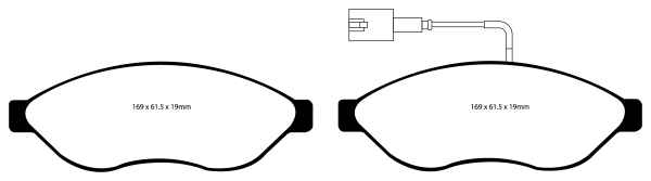 EBC Blackstuff Bremsbeläge DP1968 für Fiat Ducato 5 250 130 Multijet 2,3 D vorne