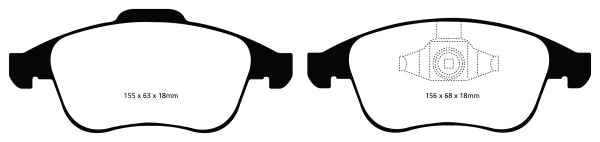 EBC Greenstuff 2000 Bremsbeläge DP21993 für Renault Laguna 3 BT0/1 2.0 dCi GT (BT1E, BT1N) vorne