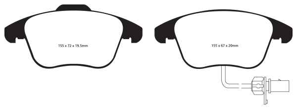 EBC Redstuff Bremsbeläge DP31998C für Audi A4 8K2, B8 2.0 TFSI vorne