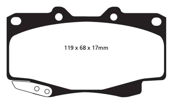 EBC Blackstuff Bremsbeläge DPX2005 für Toyota Hilux RN6_, RN5_, LN6_, YN6_, YN5_, LN5_ 2.5 D-4D 4WD vorne