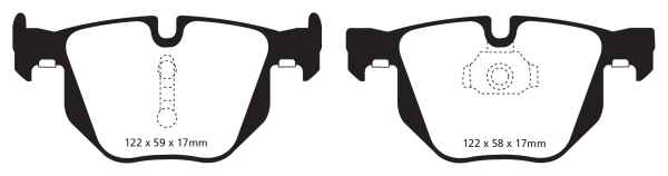 EBC Yellowstuff Bremsbeläge DP42009R für BMW X5 F15, F85 xDrive 30 d hinten