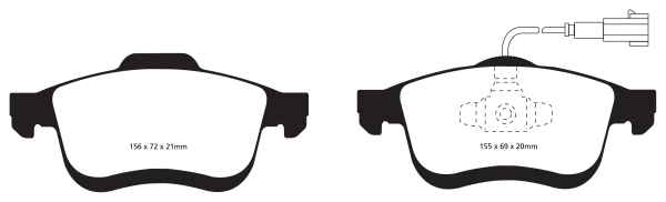 EBC Greenstuff 2000 Bremsbeläge DP22010 für Fiat Doblo 263 2.0 D Multijet vorne