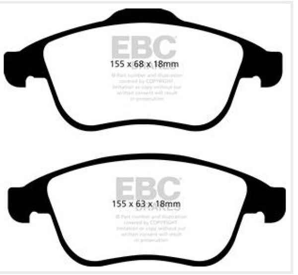 EBC Blackstuff Bremsbeläge DPX2071 für Renault Laguna 3 BT0/1 2.0 dCi GT (BT1E, BT1N) vorne