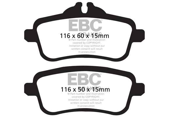 EBC Blackstuff Bremsbeläge DPX2137 für Mercedes-Benz M-Klasse W166 ML 300 4-matic (166.055) hinten