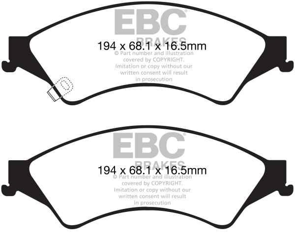 EBC Yellowstuff Bremsbeläge DP42140R für Ford Ranger  2.2 TDCi 4x4 vorne