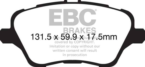 EBC Blackstuff Bremsbeläge DPX2149 für Ford Transit Courier  1.6 TDCi vorne