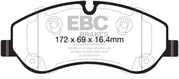 EBC Yellowstuff Bremsbeläge DP42151R für Ford Transit 7 Kasten  2.2 TDCi 4x4 vorne