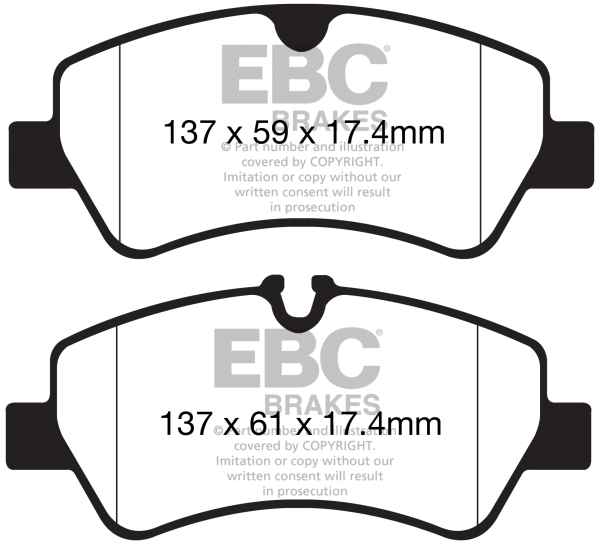 EBC Blackstuff Bremsbeläge DPX2152 für Ford Transit 7 Kasten  2.2 TDCi 4x4 hinten