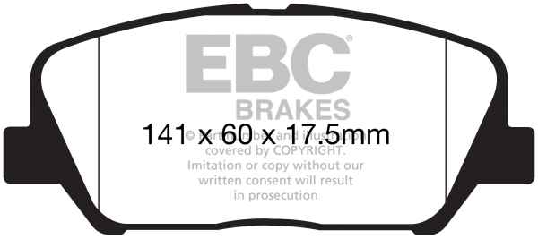 EBC Greenstuff 2000 Bremsbeläge DP22172 für Hyundai i30 GD 1.4 vorne