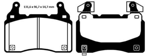 EBC Yellowstuff Bremsbeläge DP43028R für Opel Insignia B Grand Sport  2.0 CDTi 4x4 (68) vorne