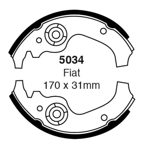 EBC Premium Bremsbacken 5034 für Fiat 126  700 , 0.7 vorne