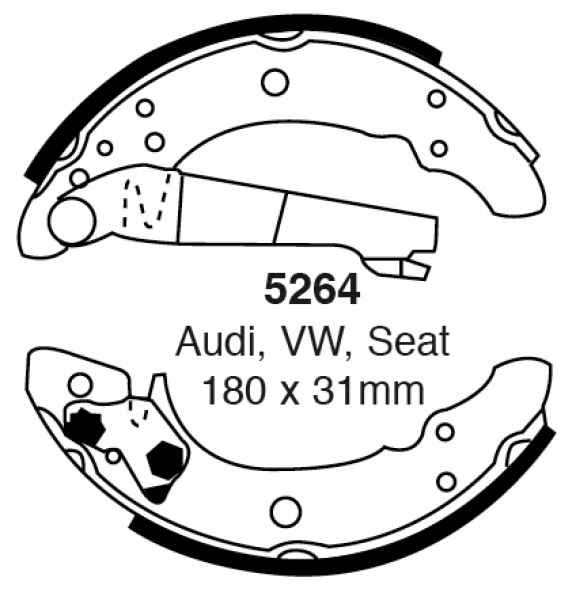 EBC Premium Bremsbacken 5264 für VW Polo 6NF 1.9 SDI hinten