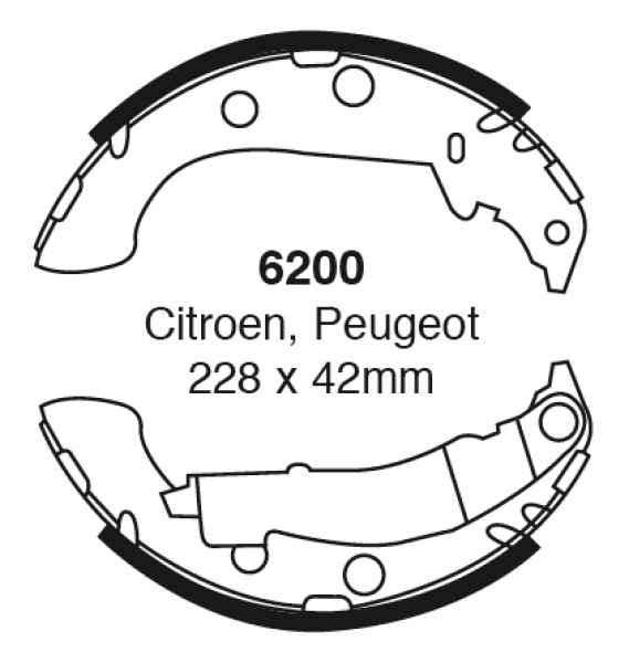 EBC Premium Bremsbacken 6200 für Peugeot 306 7E, N3, N5 1.9 D hinten