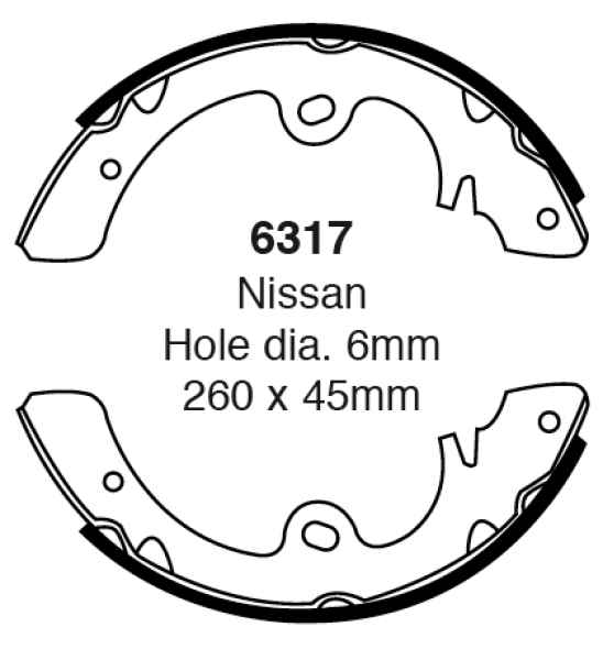EBC Premium Bremsbacken 6317 für Nissan Vanette Cargo HC 23 2.0 D hinten