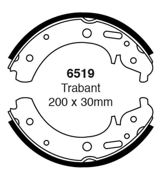 EBC Premium Bremsbacken 6519 für Trabant P 601 Kasten  0.6 vorne