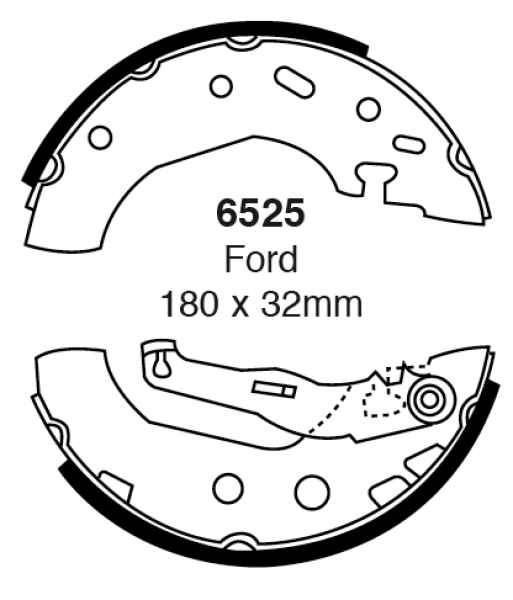 EBC Premium Bremsbacken 6525 für Ford Escort 7 GAL, AAL, ABL 1.4 hinten