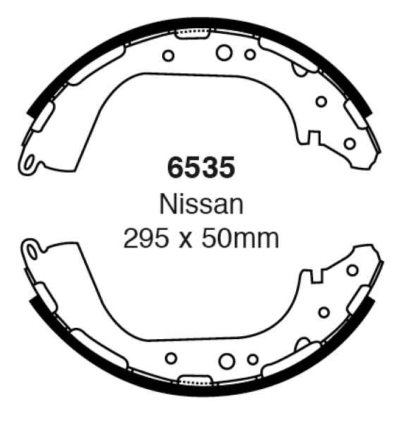 EBC Premium Bremsbacken 6535 für Nissan Pick up 2 D21 2.5 D 4WD hinten