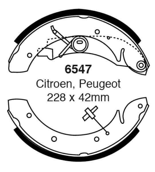 EBC Premium Bremsbacken 6547 für Citroën Berlingo MF, GJK, GFK 1.8 i 4WD (MFLFX) hinten