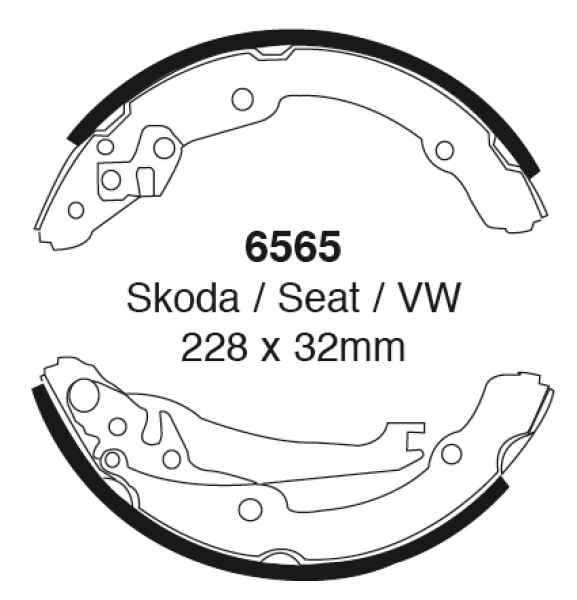 EBC Premium Bremsbacken 6565 für VW Caddy 2 9K9A 1.9 D hinten