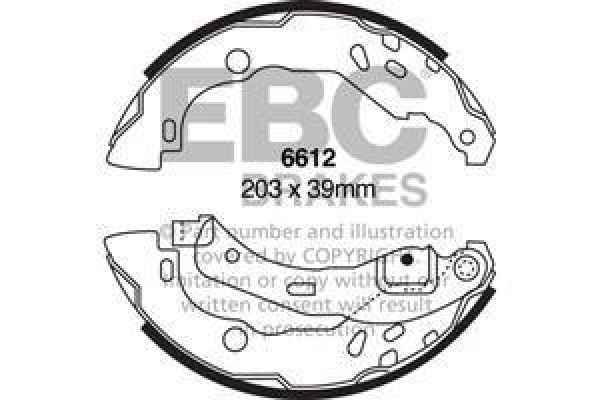 EBC Premium Bremsbacken 6612 für Renault Clio 2 BB0/1/2, CB0/1/2 1.9 D hinten