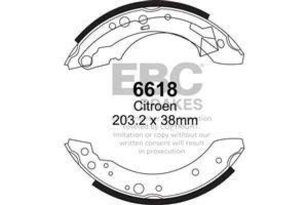 EBC Premium Bremsbacken 6618 für Citroën C3 FC_ 1.4 i hinten