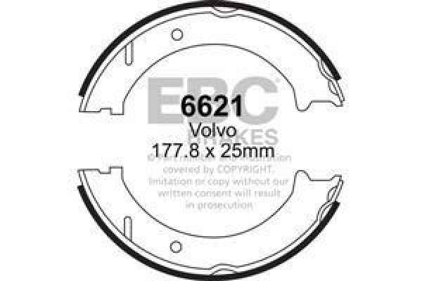 EBC Premium Handbremsbacken 6621 für Volvo V70 (2) 285 R 2.5 T AWD