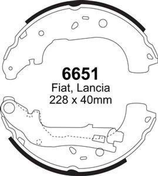 EBC Premium Bremsbacken 6651 für Lancia Musa 350 1.3 D Multijet hinten