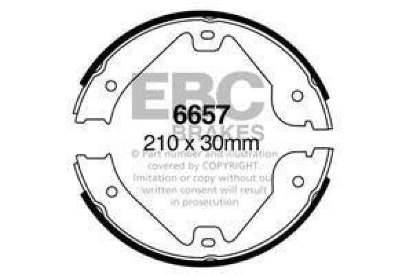 EBC Premium Handbremsbacken 6657 für Mercedes-Benz M-Klasse W164 ML 500 4-matic